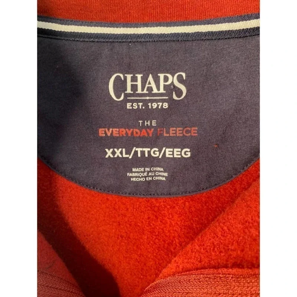 Chaps The Everyday Fleece 1/4 Zip Shirt XXL Dark Red NWTs